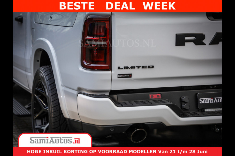 Dodge Ram 1500 1500 Limited Night H.O 540HP 706Nm | Massage + Full Option | De Meest Luxe en Volle Pick-Up in zijn Klasse | Comfortabele Dubbele Cabine met Royale 5 Zitplaatsen | BPM vrij | Nu Leverbaar uit Voorraad | Voorraad Nr 2298 - 7479