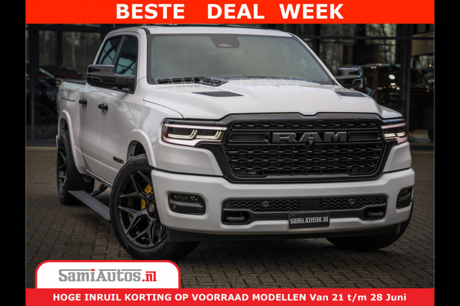 Dodge Ram 1500 1500 Limited Night H.O 540HP 706Nm | Massage + Full Option | De Meest Luxe en Volle Pick-Up in zijn Klasse | Comfortabele Dubbele Cabine met Royale 5 Zitplaatsen | BPM vrij | Nu Leverbaar uit Voorraad | Voorraad Nr 2298 - 7479