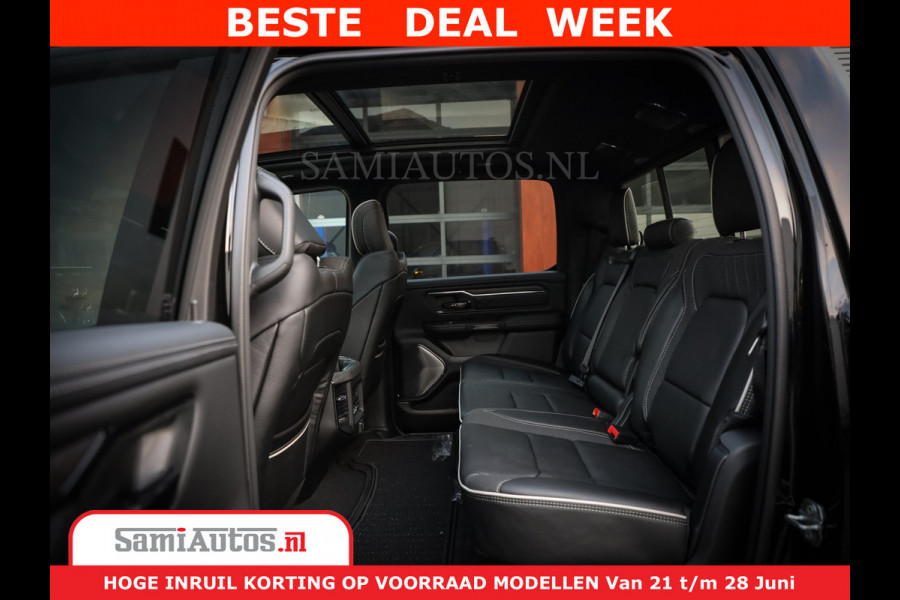 Dodge Ram 1500 1500 Limited Night H.O 540HP 706Nm | Massage + Full Option | De Meest Luxe en Volle Pick-Up in zijn Klasse | Comfortabele Dubbele Cabine met Royale 5 Zitplaatsen | BPM vrij | Nu Leverbaar uit Voorraad | Voorraad Nr 2298 - 7479