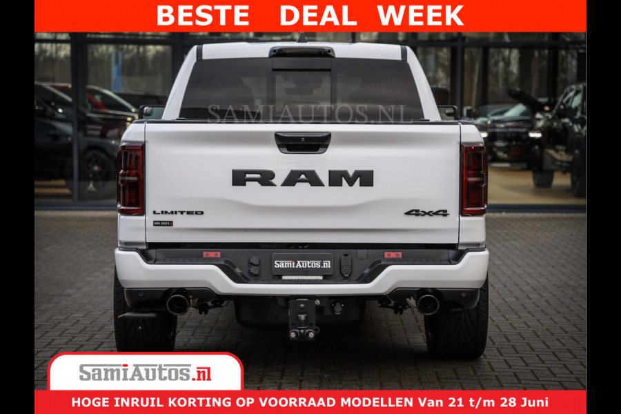 Dodge Ram 1500 1500 Limited Night H.O 540HP 706Nm | Massage + Full Option | De Meest Luxe en Volle Pick-Up in zijn Klasse | Comfortabele Dubbele Cabine met Royale 5 Zitplaatsen | BPM vrij | Nu Leverbaar uit Voorraad | Voorraad Nr 2298 - 7479