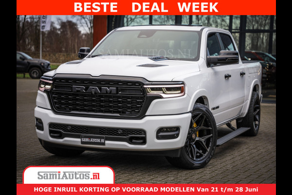 Dodge Ram 1500 1500 Limited Night H.O 540HP 706Nm | Massage + Full Option | De Meest Luxe en Volle Pick-Up in zijn Klasse | Comfortabele Dubbele Cabine met Royale 5 Zitplaatsen | BPM vrij | Nu Leverbaar uit Voorraad | Voorraad Nr 2298 - 7479