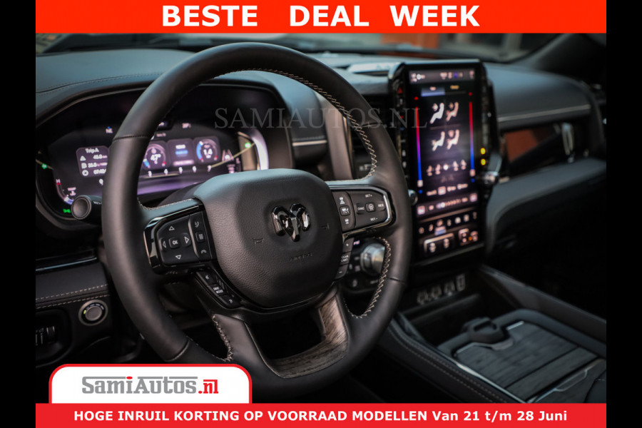 Dodge Ram 1500 1500 Limited Night H.O 540HP 706Nm | Massage + Full Option | De Meest Luxe en Volle Pick-Up in zijn Klasse | Comfortabele Dubbele Cabine met Royale 5 Zitplaatsen | BPM vrij | Nu Leverbaar uit Voorraad | Voorraad Nr 2298 - 7479