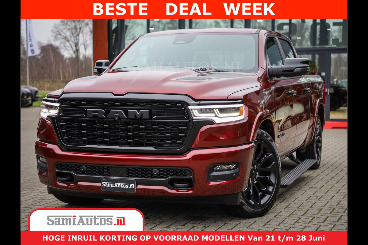 Dodge Ram 1500 Limited Night H.O 540HP 706Nm | Massage + Full Option | De Meest Luxe en Volle Pick-Up in zijn Klasse | Comfortabele Dubbele Cabine met Royale 5 Zitplaatsen | BPM vrij | Nu Leverbaar uit Voorraad | Voorraad Nr 2302 - 7425 Dodge Ram 1500 Limited Night H.O 540HP 706Nm | Massage + Full Option | De Meest Luxe en Volle Pick-Up in zijn Klasse | Comfortabele Dubbele Cabine met Royale 5 Zitplaatsen | BPM vrij | Nu Leverbaar uit Voorraad | Voorraad Nr 2302 - 7425