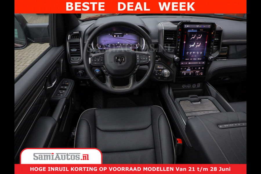 Dodge Ram 1500 Limited Night H.O 540HP 706Nm | Massage + Full Option | De Meest Luxe en Volle Pick-Up in zijn Klasse | Comfortabele Dubbele Cabine met Royale 5 Zitplaatsen | BPM vrij | Nu Leverbaar uit Voorraad | Voorraad Nr 2302 - 7425