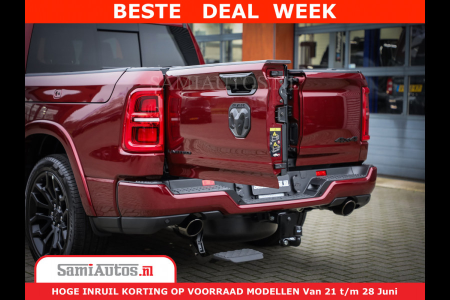 Dodge Ram 1500 Limited Night H.O 540HP 706Nm | Massage + Full Option | De Meest Luxe en Volle Pick-Up in zijn Klasse | Comfortabele Dubbele Cabine met Royale 5 Zitplaatsen | BPM vrij | Nu Leverbaar uit Voorraad | Voorraad Nr 2302 - 7425