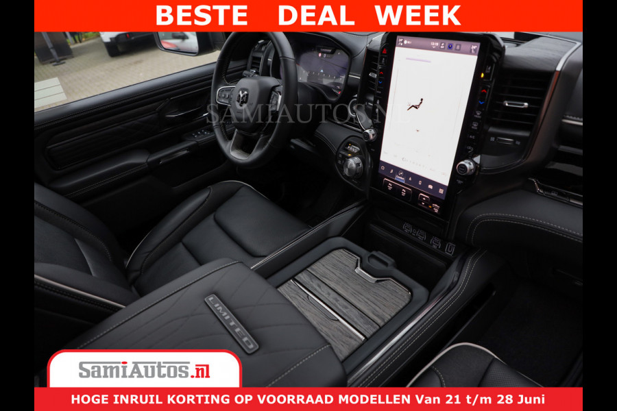 Dodge Ram 1500 Limited Night H.O 540HP 706Nm | Massage + Full Option | De Meest Luxe en Volle Pick-Up in zijn Klasse | Comfortabele Dubbele Cabine met Royale 5 Zitplaatsen | BPM vrij | Nu Leverbaar uit Voorraad | Voorraad Nr 2302 - 7425