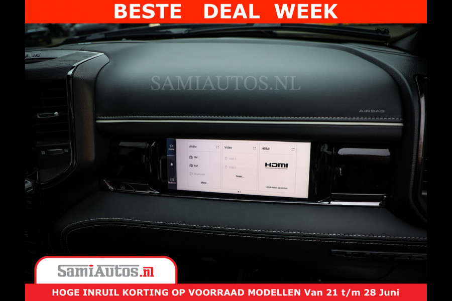 Dodge Ram 1500 Limited Night H.O 540HP 706Nm | Massage + Full Option | De Meest Luxe en Volle Pick-Up in zijn Klasse | Comfortabele Dubbele Cabine met Royale 5 Zitplaatsen | BPM vrij | Nu Leverbaar uit Voorraad | Voorraad Nr 2302 - 7425