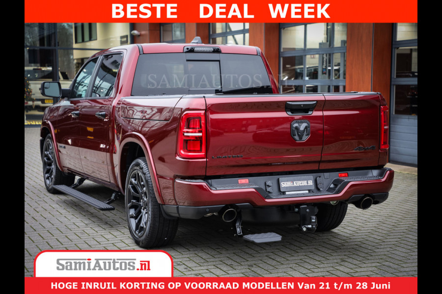 Dodge Ram 1500 Limited Night H.O 540HP 706Nm | Massage + Full Option | De Meest Luxe en Volle Pick-Up in zijn Klasse | Comfortabele Dubbele Cabine met Royale 5 Zitplaatsen | BPM vrij | Nu Leverbaar uit Voorraad | Voorraad Nr 2302 - 7425