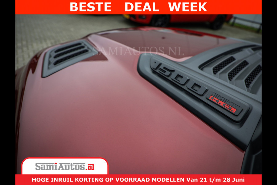 Dodge Ram 1500 Limited Night H.O 540HP 706Nm | Massage + Full Option | De Meest Luxe en Volle Pick-Up in zijn Klasse | Comfortabele Dubbele Cabine met Royale 5 Zitplaatsen | BPM vrij | Nu Leverbaar uit Voorraad | Voorraad Nr 2302 - 7425