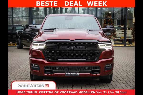 Dodge Ram 1500 Limited Night H.O 540HP 706Nm | Massage + Full Option | De Meest Luxe en Volle Pick-Up in zijn Klasse | Comfortabele Dubbele Cabine met Royale 5 Zitplaatsen | BPM vrij | Nu Leverbaar uit Voorraad | Voorraad Nr 2302 - 7425