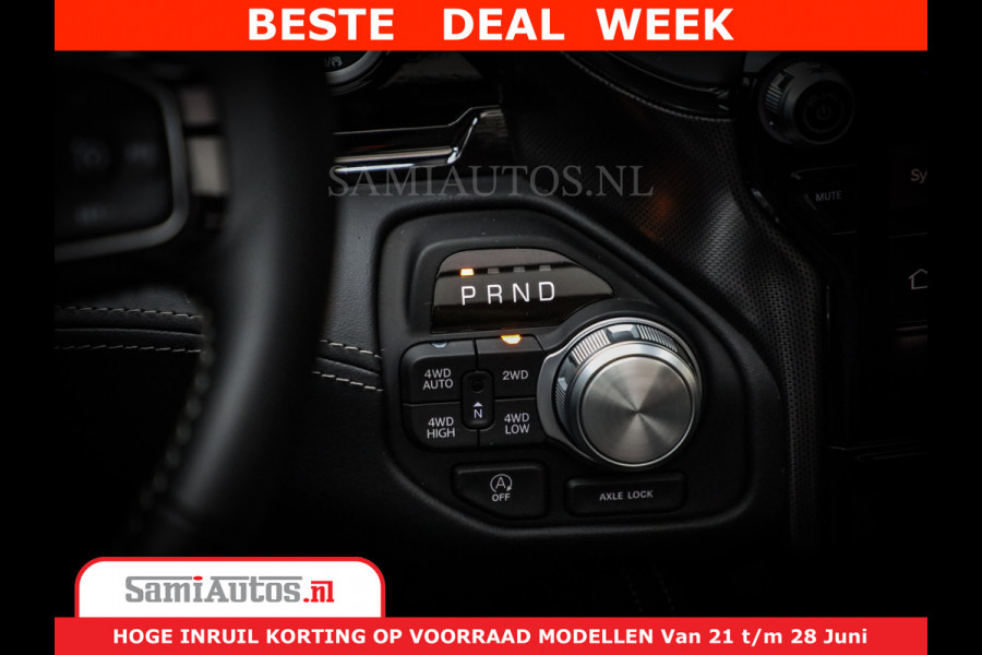 Dodge Ram 1500 Limited Night H.O 540HP 706Nm | Massage + Full Option | De Meest Luxe en Volle Pick-Up in zijn Klasse | Comfortabele Dubbele Cabine met Royale 5 Zitplaatsen | BPM vrij | Nu Leverbaar uit Voorraad | Voorraad Nr 2302 - 7425
