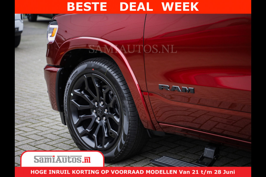 Dodge Ram 1500 Limited Night H.O 540HP 706Nm | Massage + Full Option | De Meest Luxe en Volle Pick-Up in zijn Klasse | Comfortabele Dubbele Cabine met Royale 5 Zitplaatsen | BPM vrij | Nu Leverbaar uit Voorraad | Voorraad Nr 2302 - 7425