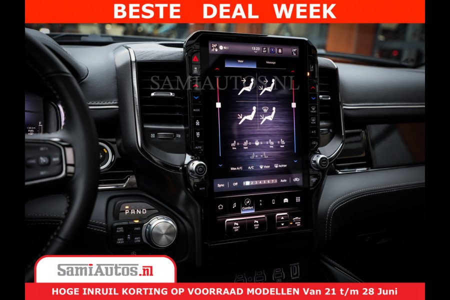 Dodge Ram 1500 Limited Night H.O 540HP 706Nm | Massage + Full Option | De Meest Luxe en Volle Pick-Up in zijn Klasse | Comfortabele Dubbele Cabine met Royale 5 Zitplaatsen | BPM vrij | Nu Leverbaar uit Voorraad | Voorraad Nr 2302 - 7425