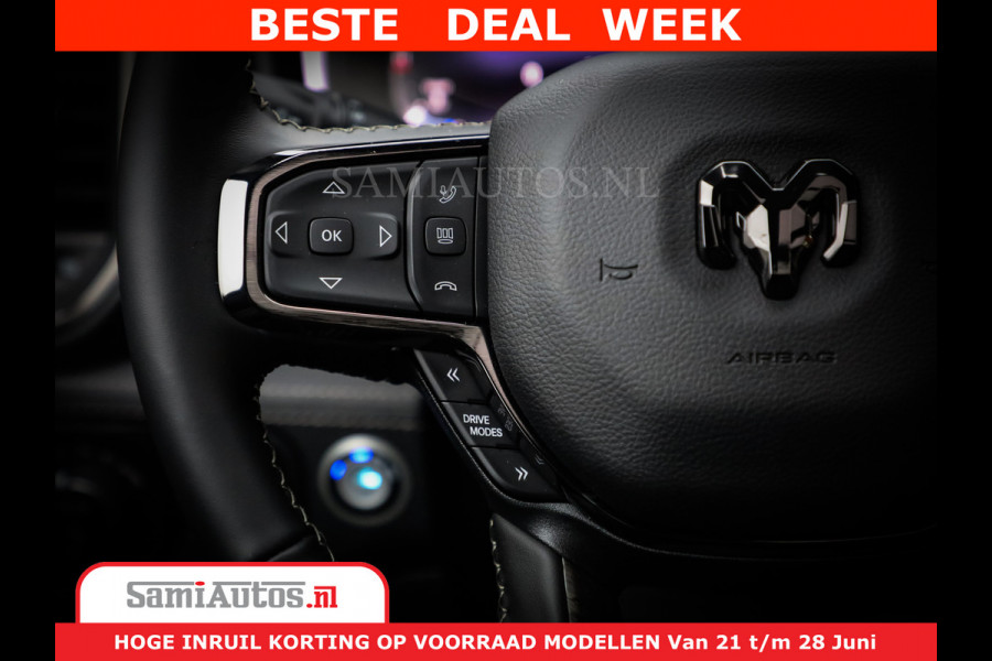 Dodge Ram 1500 Limited Night H.O 540HP 706Nm | Massage + Full Option | De Meest Luxe en Volle Pick-Up in zijn Klasse | Comfortabele Dubbele Cabine met Royale 5 Zitplaatsen | BPM vrij | Nu Leverbaar uit Voorraad | Voorraad Nr 2302 - 7425
