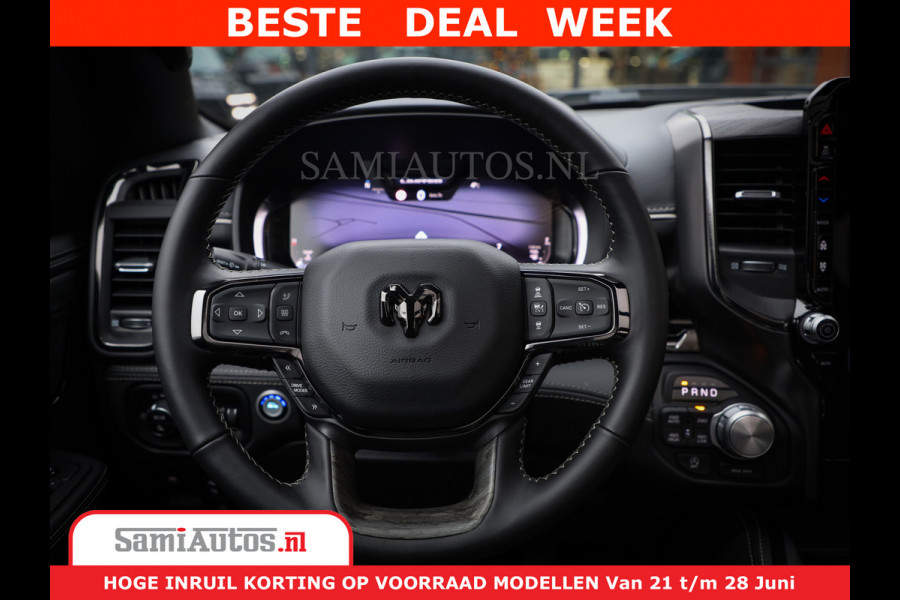 Dodge Ram 1500 Limited Night H.O 540HP 706Nm | Massage + Full Option | De Meest Luxe en Volle Pick-Up in zijn Klasse | Comfortabele Dubbele Cabine met Royale 5 Zitplaatsen | BPM vrij | Nu Leverbaar uit Voorraad | Voorraad Nr 2302 - 7425
