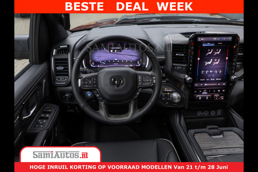 Dodge Ram 1500 Limited Night H.O 540HP 706Nm | Massage + Full Option | De Meest Luxe en Volle Pick-Up in zijn Klasse | Comfortabele Dubbele Cabine met Royale 5 Zitplaatsen | BPM vrij | Nu Leverbaar uit Voorraad | Voorraad Nr 2302 - 7425