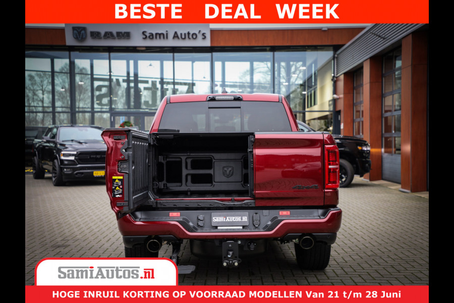 Dodge Ram 1500 Limited Night H.O 540HP 706Nm | Massage + Full Option | De Meest Luxe en Volle Pick-Up in zijn Klasse | Comfortabele Dubbele Cabine met Royale 5 Zitplaatsen | BPM vrij | Nu Leverbaar uit Voorraad | Voorraad Nr 2302 - 7425