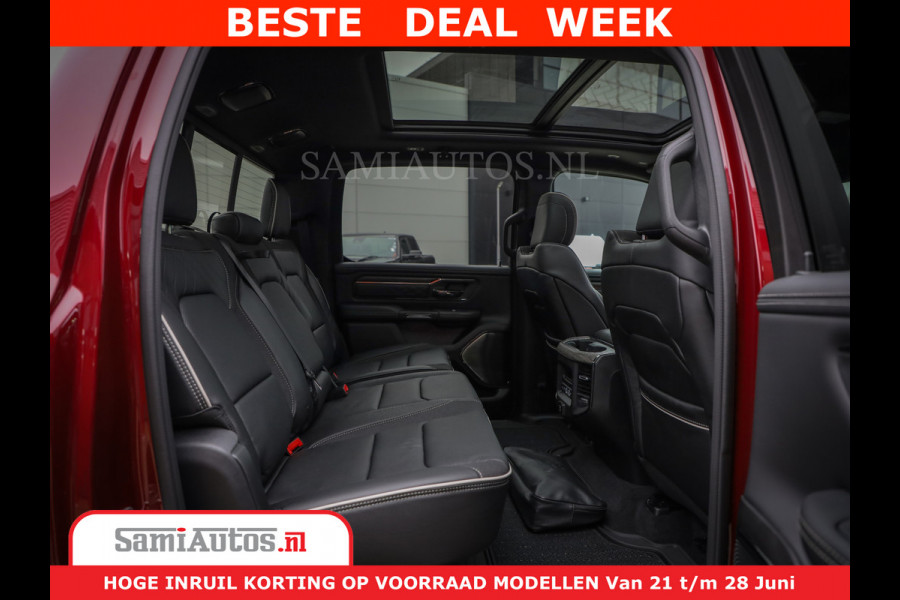 Dodge Ram 1500 Limited Night H.O 540HP 706Nm | Massage + Full Option | De Meest Luxe en Volle Pick-Up in zijn Klasse | Comfortabele Dubbele Cabine met Royale 5 Zitplaatsen | BPM vrij | Nu Leverbaar uit Voorraad | Voorraad Nr 2302 - 7425