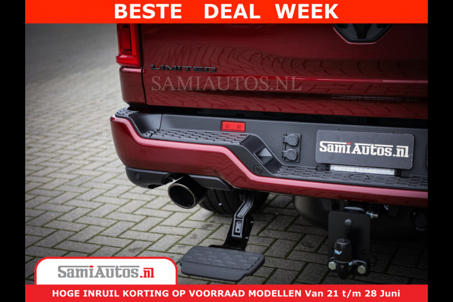 Dodge Ram 1500 Limited Night H.O 540HP 706Nm | Massage + Full Option | De Meest Luxe en Volle Pick-Up in zijn Klasse | Comfortabele Dubbele Cabine met Royale 5 Zitplaatsen | BPM vrij | Nu Leverbaar uit Voorraad | Voorraad Nr 2302 - 7425
