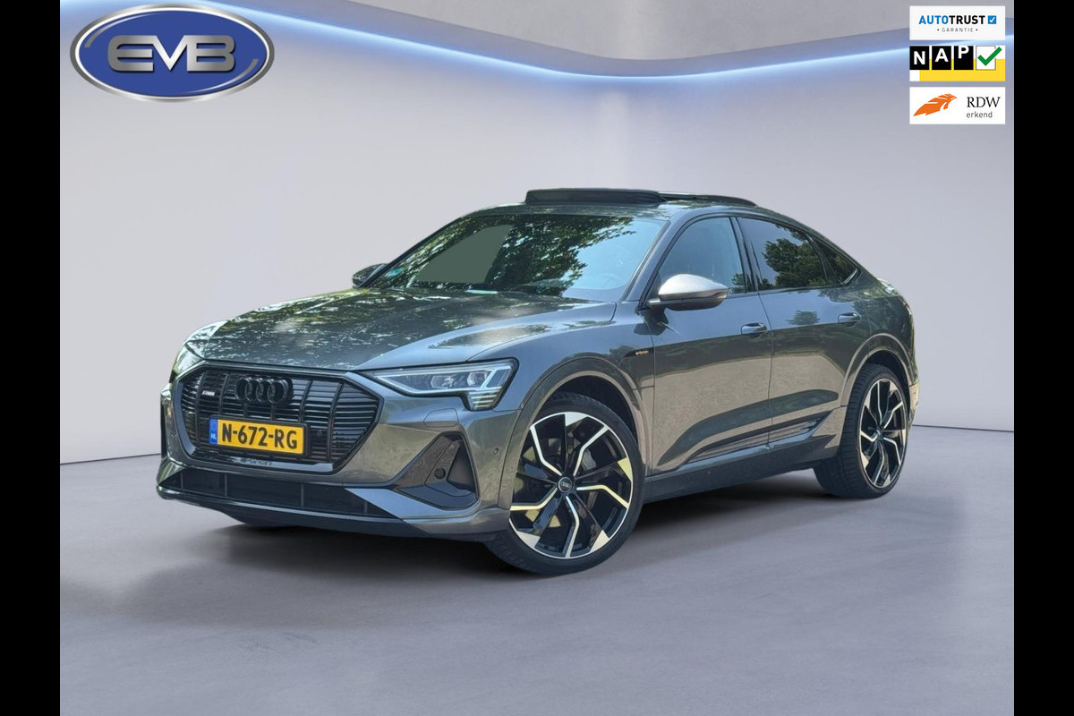 Audi e-tron Sportback 55 quattro 462 pk S edition 95 kWh, 3x S- line, panoramadak, vol opties, 1e eigenaar, NL auto met nap Audi e-tron Sportback 55 quattro 462 pk S edition 95 kWh, 3x S- line, panoramadak, vol opties, 1e eigenaar, NL auto met nap