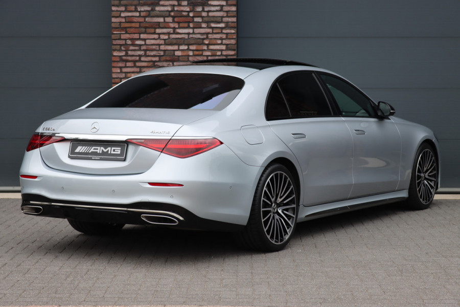 Mercedes-Benz S-Klasse 580 e 4MATIC Lang AMG Line | Airmatic | Chauffeurspakket | Achterasbesturing | Augmented HUD | Distronic+ | Burmester | Exclusief Nappa Leder | 3D-Display | Vlakkenverwarming |
