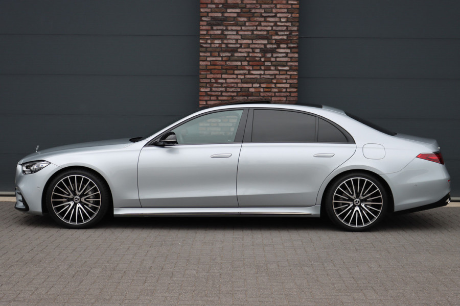 Mercedes-Benz S-Klasse 580 e 4MATIC Lang AMG Line | Airmatic | Chauffeurspakket | Achterasbesturing | Augmented HUD | Distronic+ | Burmester | Exclusief Nappa Leder | 3D-Display | Vlakkenverwarming |