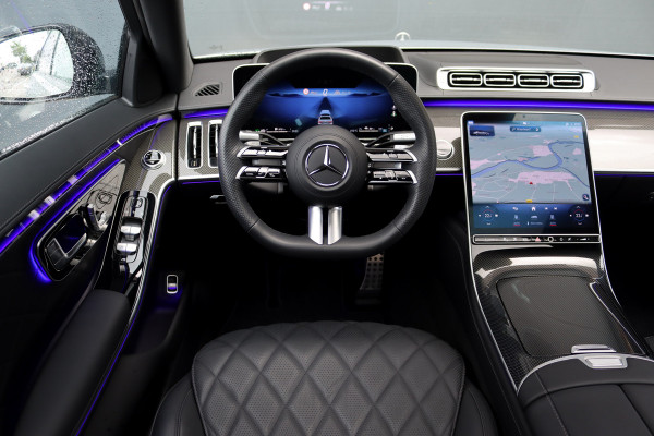 Mercedes-Benz S-Klasse 580 e 4MATIC Lang AMG Line | Airmatic | Chauffeurspakket | Achterasbesturing | Augmented HUD | Distronic+ | Burmester | Exclusief Nappa Leder | 3D-Display | Vlakkenverwarming |
