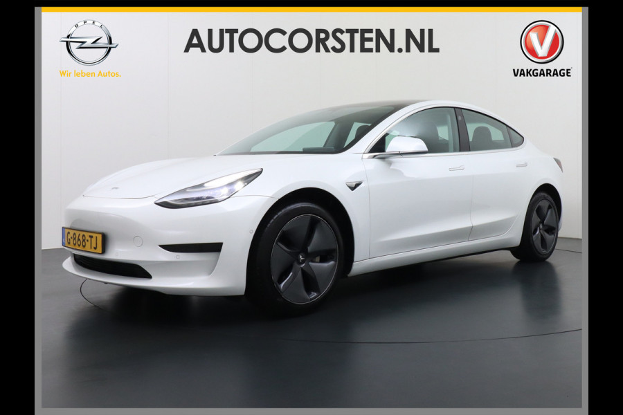 Tesla Model 3 RWD SR+ 60kWh 325PK FSD 3-Computer 18" AutoPilot Leder PanoDak Adaptive-Cruise Lmv Camera's Elektr.-Stuur+Stoelen+Spiegels+Geheu Navi LED Comfortstoelen ACC DAB Voorverwarmen interieur via App Keyless via Telefoonsleutel One-Pedal-Drive Origineel Nederlandse auto tot 11kw laden thuis! 1.584kg licht!