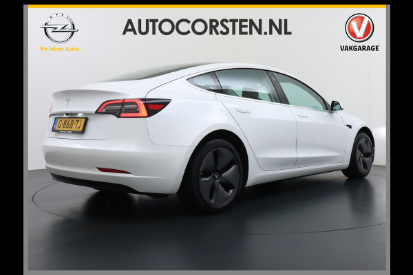 Tesla Model 3 RWD SR+ 60kWh 325PK FSD 3-Computer 18" AutoPilot Leder PanoDak Adaptive-Cruise Lmv Camera's Elektr.-Stuur+Stoelen+Spiegels+Geheu Navi LED Comfortstoelen ACC DAB Voorverwarmen interieur via App Keyless via Telefoonsleutel One-Pedal-Drive Origineel Nederlandse auto tot 11kw laden thuis! 1.584kg licht!