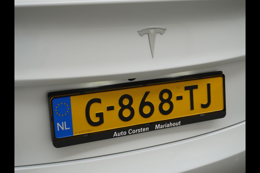 Tesla Model 3 RWD SR+ 60kWh 325PK FSD 3-Computer 18" AutoPilot Leder PanoDak Adaptive-Cruise Lmv Camera's Elektr.-Stuur+Stoelen+Spiegels+Geheu Navi LED Comfortstoelen ACC DAB Voorverwarmen interieur via App Keyless via Telefoonsleutel One-Pedal-Drive Origineel Nederlandse auto tot 11kw laden thuis! 1.584kg licht!