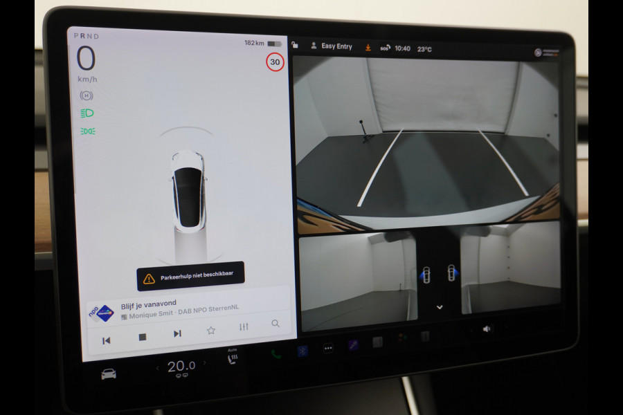Tesla Model 3 RWD SR+ 60kWh 325PK FSD 3-Computer 18" AutoPilot Leder PanoDak Adaptive-Cruise Lmv Camera's Elektr.-Stuur+Stoelen+Spiegels+Geheu Navi LED Comfortstoelen ACC DAB Voorverwarmen interieur via App Keyless via Telefoonsleutel One-Pedal-Drive Origineel Nederlandse auto tot 11kw laden thuis! 1.584kg licht!