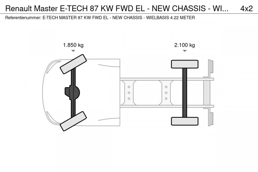 Renault Master E-TECH 87 KW FWD EL - NEW CHASSIS - WIELBASIS 4.22 METER