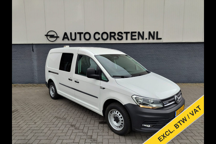 Volkswagen Caddy Maxi AUT-6 1.4 TGI CNG EcoFuel Apple Carplay Android Auto Navi Airco Verwarmbare voorruit Cruise Controle Pdc Comfortline 2X Schuifdeur Betonplex Vloer Wandbetimmering Regen-Lichtsensor Executive Plus Pakket Bluetooth Compressed Natural Gas Brandstof Euro 6 Zeer compleet, € 40.000 nieuw! !