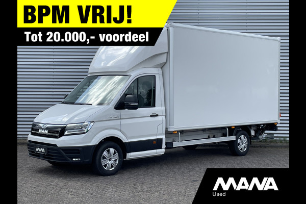 MAN TGE 3.180 177PK NIEUW Bakwagen Laadklep Zijdeur Lat om lat Carplay Airco Cruise control