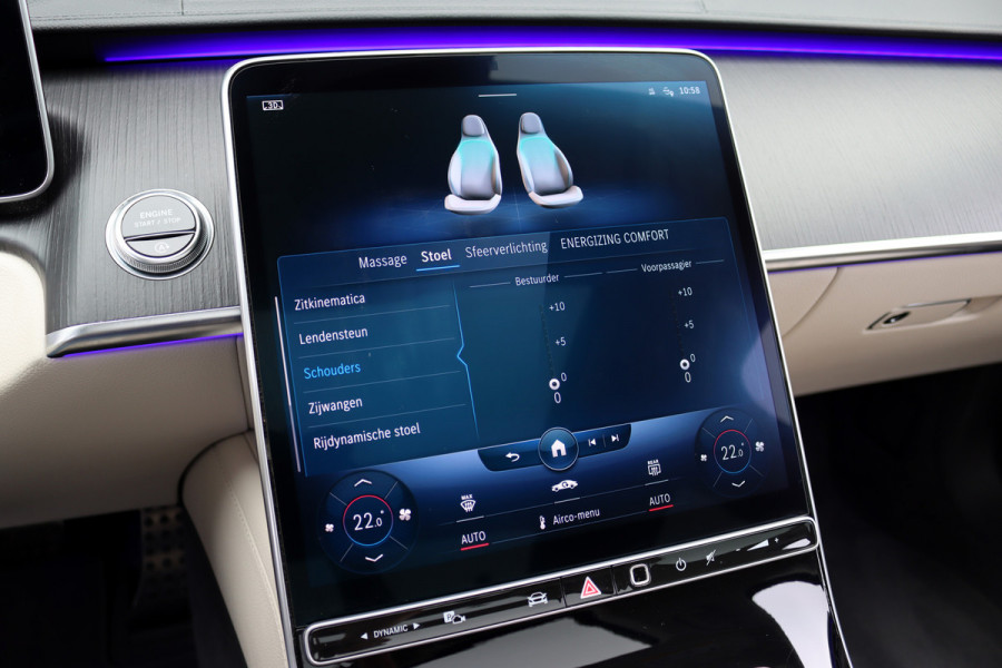 Mercedes-Benz S-Klasse 500 4MATIC AMG Line Aut9 | Achterasbesturing | Distronic+ | Airmatic | Entertainment Achter | Massage | HUD | Burmester | Vlakkenverwarming | Stoelventilatie | Digital Light |