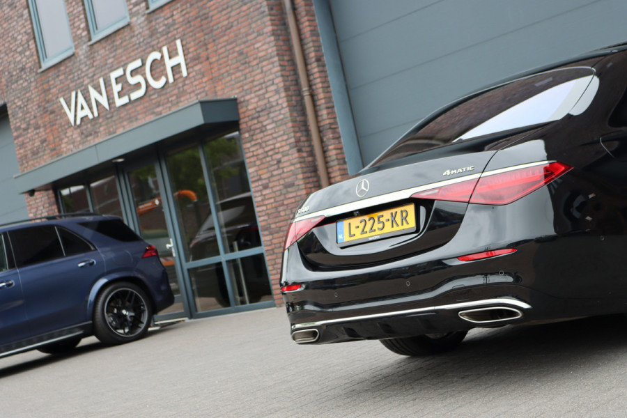 Mercedes-Benz S-Klasse 500 4MATIC AMG Line Aut9 | Achterasbesturing | Distronic+ | Airmatic | Entertainment Achter | Massage | HUD | Burmester | Vlakkenverwarming | Stoelventilatie | Digital Light |