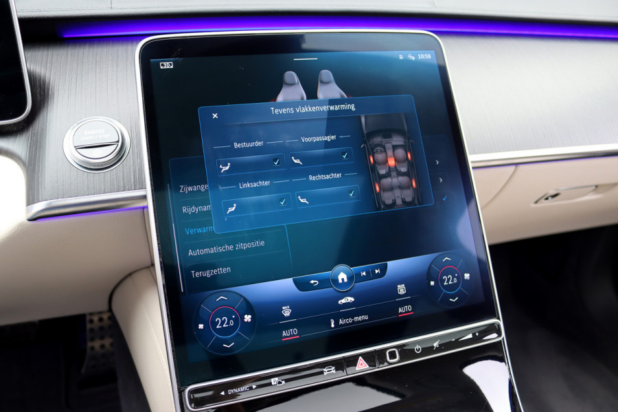 Mercedes-Benz S-Klasse 500 4MATIC AMG Line Aut9 | Achterasbesturing | Distronic+ | Airmatic | Entertainment Achter | Massage | HUD | Burmester | Vlakkenverwarming | Stoelventilatie | Digital Light |