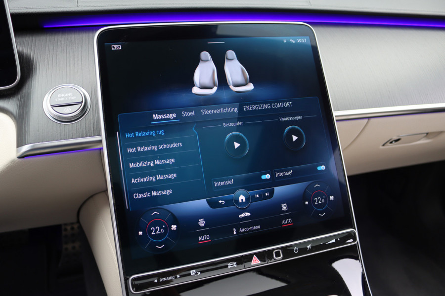 Mercedes-Benz S-Klasse 500 4MATIC AMG Line Aut9 | Achterasbesturing | Distronic+ | Airmatic | Entertainment Achter | Massage | HUD | Burmester | Vlakkenverwarming | Stoelventilatie | Digital Light |