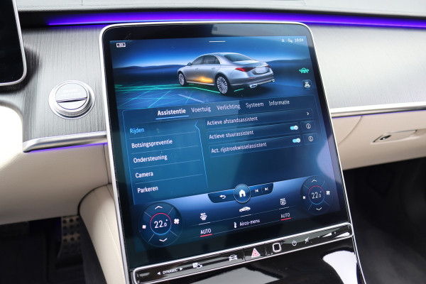Mercedes-Benz S-Klasse 500 4MATIC AMG Line Aut9 | Achterasbesturing | Distronic+ | Airmatic | Entertainment Achter | Massage | HUD | Burmester | Vlakkenverwarming | Stoelventilatie | Digital Light |