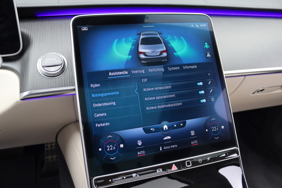 Mercedes-Benz S-Klasse 500 4MATIC AMG Line Aut9 | Achterasbesturing | Distronic+ | Airmatic | Entertainment Achter | Massage | HUD | Burmester | Vlakkenverwarming | Stoelventilatie | Digital Light |