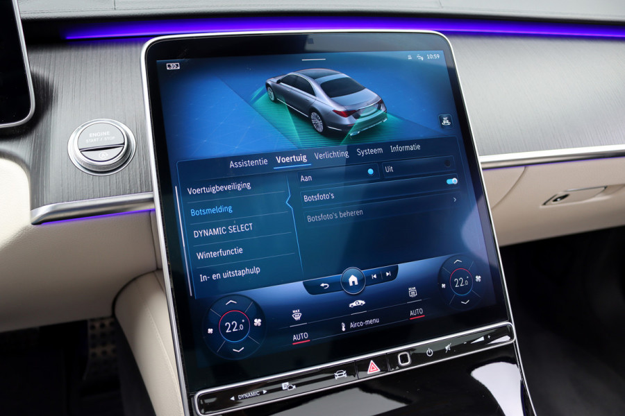 Mercedes-Benz S-Klasse 500 4MATIC AMG Line Aut9 | Achterasbesturing | Distronic+ | Airmatic | Entertainment Achter | Massage | HUD | Burmester | Vlakkenverwarming | Stoelventilatie | Digital Light |