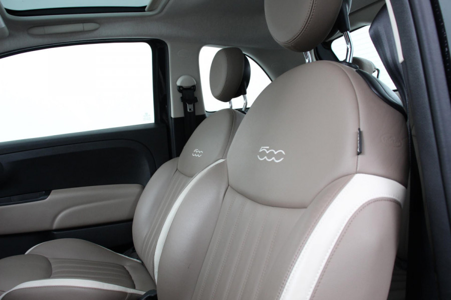 Fiat 500 1.2 Lounge | Navigatie | Lederen Interieur | Climate Control | Panoramadak | Parkeer sensoren