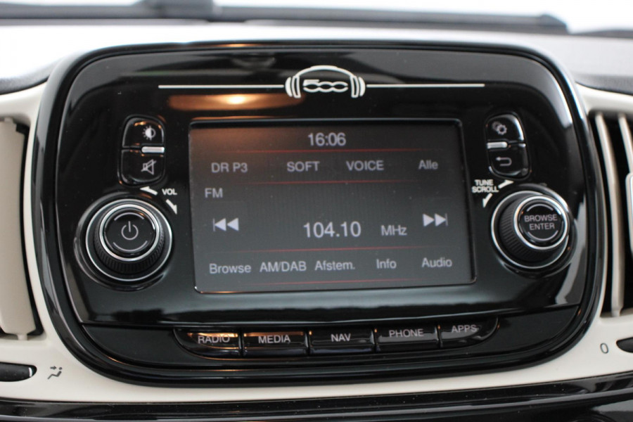 Fiat 500 1.2 Lounge | Navigatie | Lederen Interieur | Climate Control | Panoramadak | Parkeer sensoren