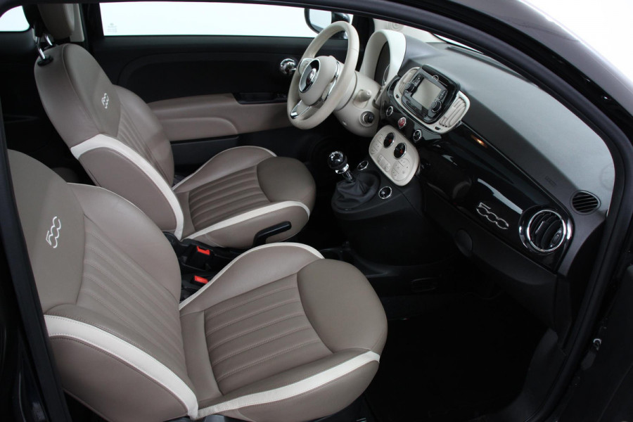 Fiat 500 1.2 Lounge | Navigatie | Lederen Interieur | Climate Control | Panoramadak | Parkeer sensoren