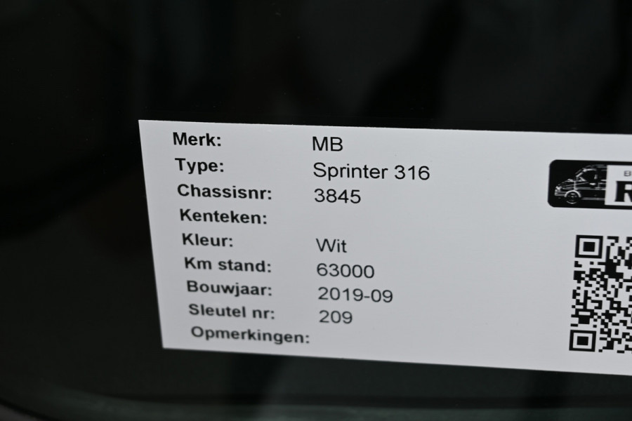 Mercedes-Benz Sprinter 316 CDI L2H1 RWD 3500kg Trekhaak, Led, MBUX met camera, Dodehoek assyst, Brake assyst,