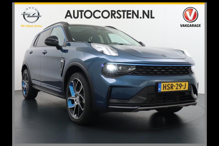 Lynk & Co 01 1.5 PHEV AUT-7 261pk 4wd Pano-Schuif-K-dak 20" 360°Camera Apple Carplay Android Auto Adaptive-Cr Navi Pdc-a+v Ecc Keyless Led M- Elek.Memory.Stoel File assistent Dodehoek detector Elektrisch bedienbare achterklep Rijstrooksensor Wifi Verkeersbord detectie 425Nm koppel 3,6kw laadvermogen A-label Euro 6 Hybride Benzine / Elektrisch rijden tot ca 69km  1800kg trekvermogen