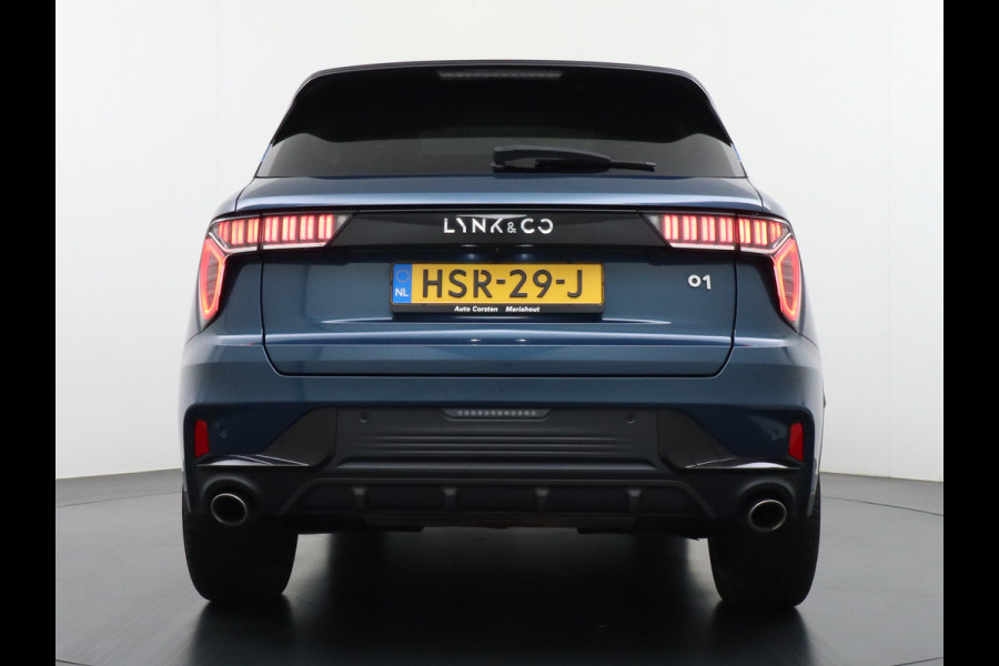 Lynk & Co 01 1.5 PHEV AUT-7 261pk 4wd Pano-Schuif-K-dak 20" 360°Camera Apple Carplay Android Auto Adaptive-Cr Navi Pdc-a+v Ecc Keyless Led M- Elek.Memory.Stoel File assistent Dodehoek detector Elektrisch bedienbare achterklep Rijstrooksensor Wifi Verkeersbord detectie 425Nm koppel 3,6kw laadvermogen A-label Euro 6 Hybride Benzine / Elektrisch rijden tot ca 69km  1800kg trekvermogen