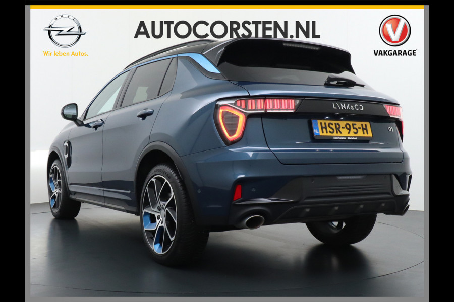 Lynk & Co 01 1.5 PHEV AUT-7 4wd 261pk Pano-Schuif-K-dak 20" 360°Camera Apple Carplay Android Auto Adaptive-Cr NaviPdc-a+v Ecc Keyless Led M-B Elek.Memory.Stoel File assistent Dodehoek detector Elektrisch bedienbare achterklep Rijstrooksensor Wifi Verkeersbord detectie 425Nm koppel 3,7kw laadvermogen A-label Euro 6 Hybride Benzine / Elektrisch rijden tot ca 69km  1800kg trekvermogen