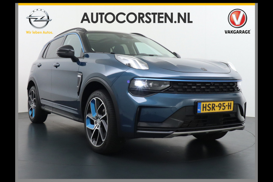 Lynk & Co 01 1.5 PHEV AUT-7 4wd 261pk Pano-Schuif-K-dak 20" 360°Camera Apple Carplay Android Auto Adaptive-Cr NaviPdc-a+v Ecc Keyless Led M-B Elek.Memory.Stoel File assistent Dodehoek detector Elektrisch bedienbare achterklep Rijstrooksensor Wifi Verkeersbord detectie 425Nm koppel 3,7kw laadvermogen A-label Euro 6 Hybride Benzine / Elektrisch rijden tot ca 69km  1800kg trekvermogen