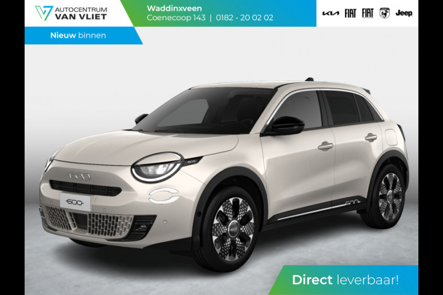 Fiat 600 1.2 Hybrid 110pk La Prima | Clima | Adapt. Cruise | Camera | BSM | 18" | Stoelverwarming | Apple Carplay | Elektr. A-Klep